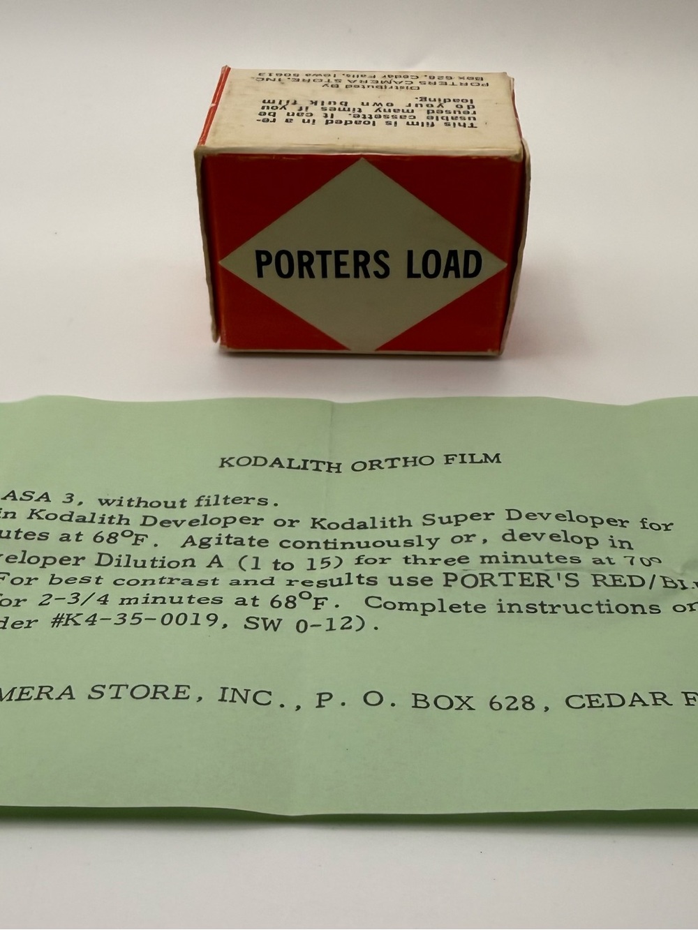Vintage Kodak Kodalith
Ortho Film Type 3 Porters Load Expired Film Sealed
Box